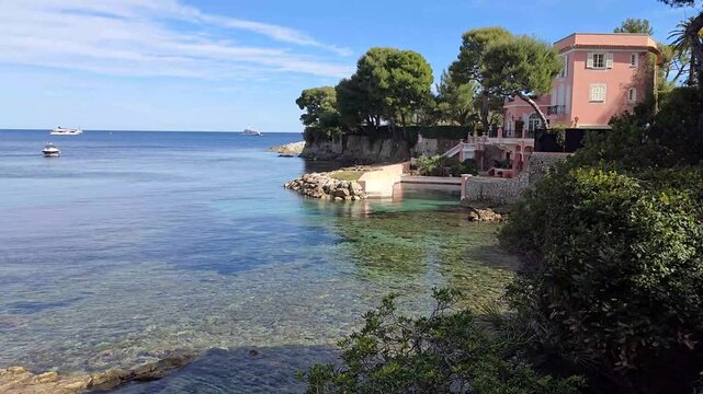 View of the Baie des Fourmis in Beaulieu-sur-Mer, on the French Riviera