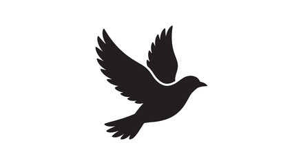 Fototapeta premium Bird Silhouette Against A White Background Minimalist Design