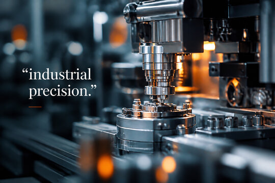 A close-up of precision industrial machinery in a factory setting.
