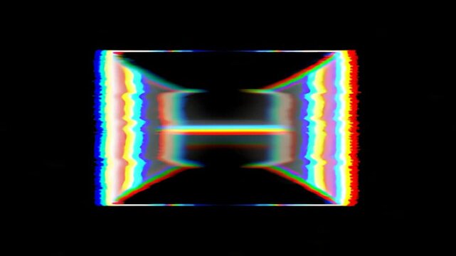 Abstract geometric shape pulsing with chromatic aberration glitch