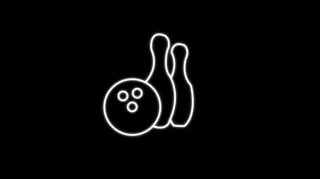 Bowling pin and ball icon isolated Juggling clubs, circus skittles Sport equipment.