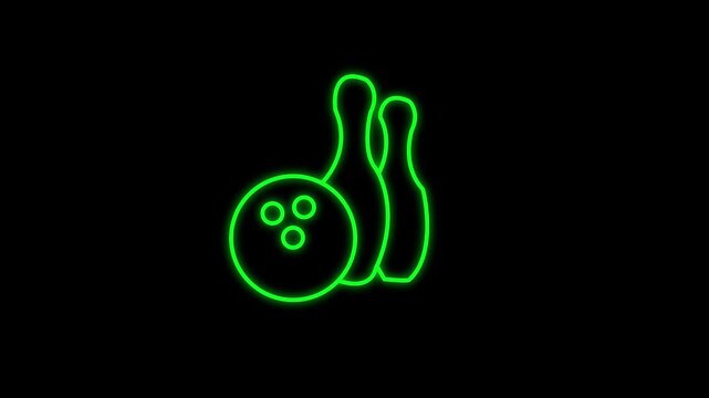 Bowling pin and ball icon isolated Juggling clubs, circus skittles Sport equipment.