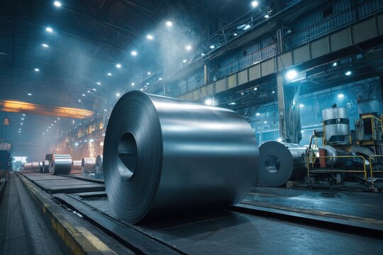 Roll of aluminium sheet in a heavy industrial rolling mill