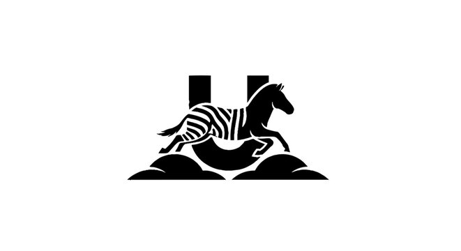 Black and white zebra logo design with letter H.