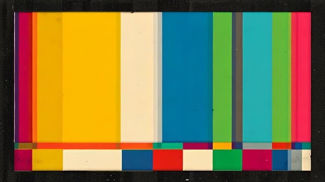 Shifting retro television color bars with analog signal noise