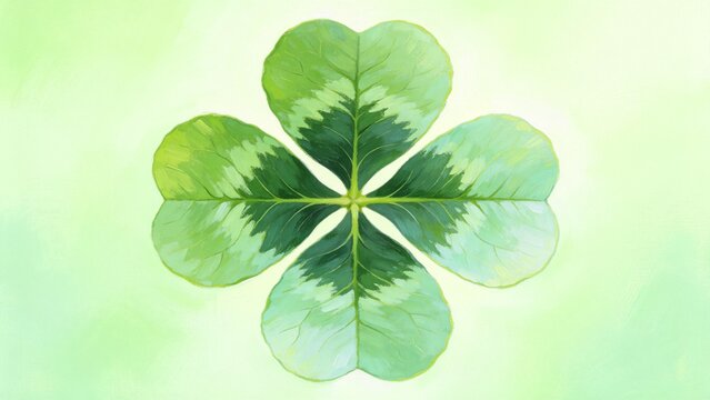 Painting of a fourleaf clover