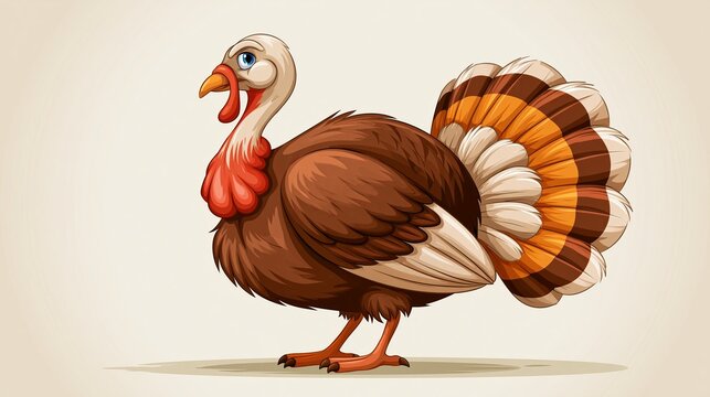 Drawing of a turkey that looks like a cartoon.