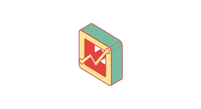 Isometric icon showing a declining financial chart line