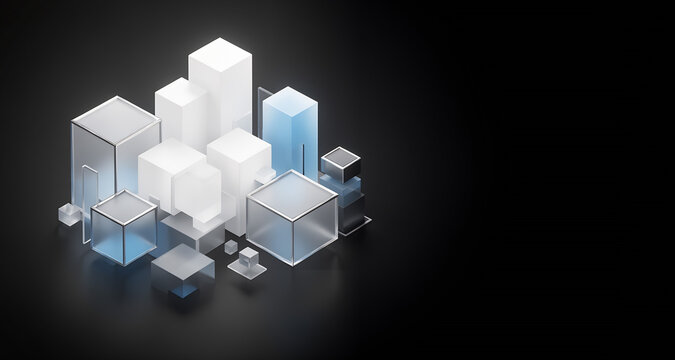 Liquid glass glassmorphism rectangle landscape in elegant style abstract background copy space