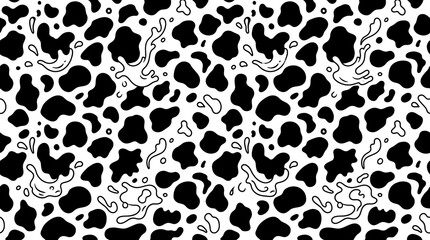 Fototapeta premium Intricate Black and White Leopard Print Pattern Close-Up Texture Background