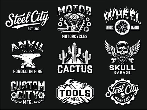 Custom Motorcycle Metal Logos.