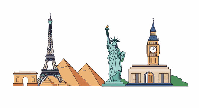 Colorful illustration of famous landmarks (5)