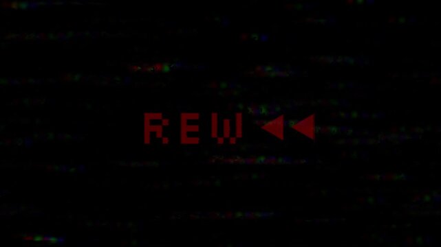 Rewind Pixel Red Text Glitch 