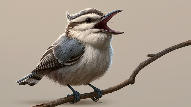 Bird gobbles loudly.