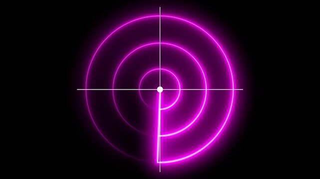 Neon line Signal transmitted sonar radar icon .Radar point to detect enemy position. Radar concept. Digital realistic radar with targets on monitor in searching. Air search . Military search system
