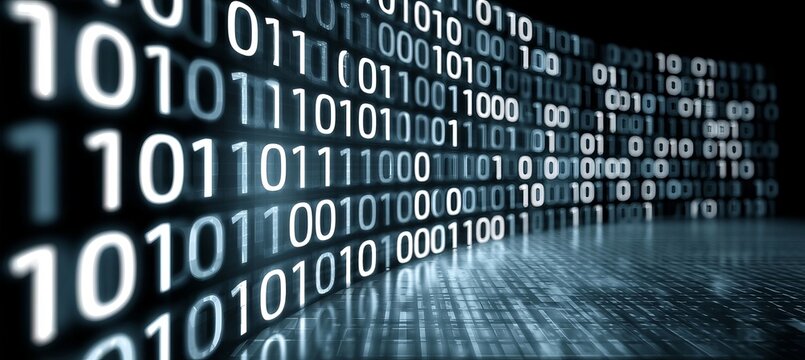 Abstract Digital Background Consisting Of Binary Code Streams Data Processing And Software Concept