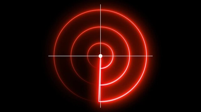Neon line Signal transmitted sonar radar icon .Radar point to detect enemy position. Radar concept. Digital realistic radar with targets on monitor in searching. Air search . Military search system