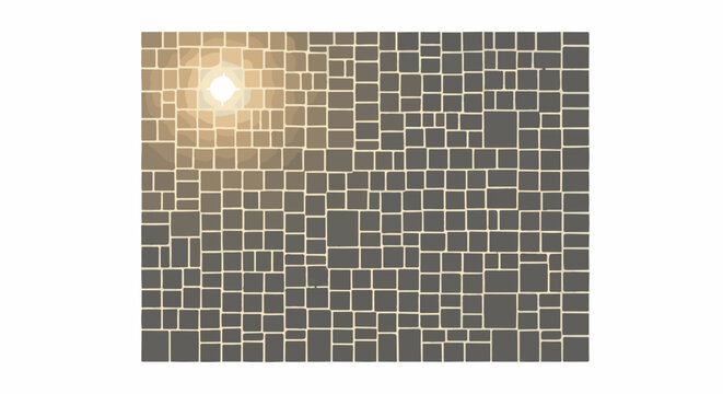 Dark gray brick wall with shiny reflection on top left