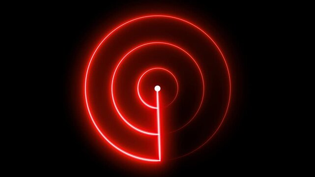 Abstract neon radar screen like radio waves. Radar Scanning Navigation, Futuristic HUD Radar Circle User Interface Target Searching Icon Concept, Abstract neon circle radio waves looping background. 