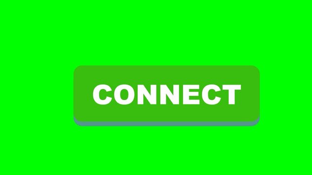 Green button with the word connect animating smoothly for website or app interface.