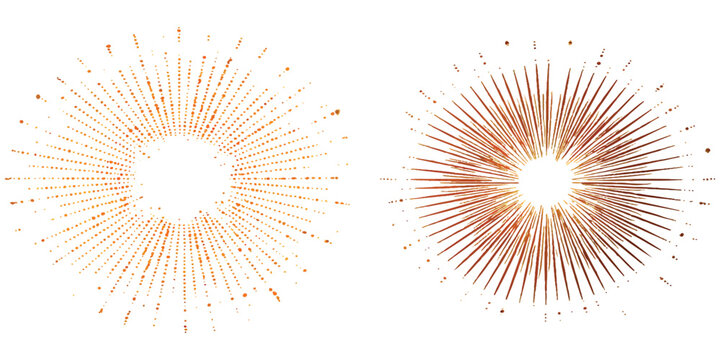 Circular infographic chart with radial lines and colorful data points for business analytics