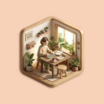 CUTE 3D VECTOR DIORAMA ILLUSTRATION