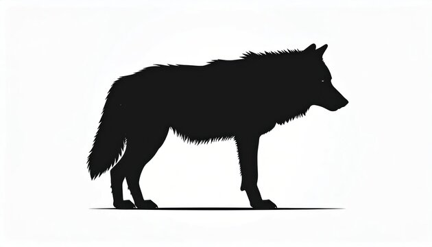 Simple black wolf silhouette profile on white background.