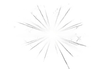 Fototapeta premium Bright white starburst explosion with radiating light streaks and small sparkling particles isolated on a transparent background