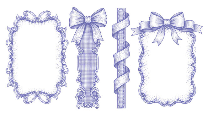 Vintage Ornate Frames. Elegant Save the Date Wedding Cards or Invitations vector design template.