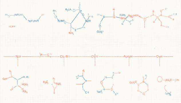 Diagram illustrating biochemical pathways and molecular structures, featuring chemical formulas and reaction intermediates.