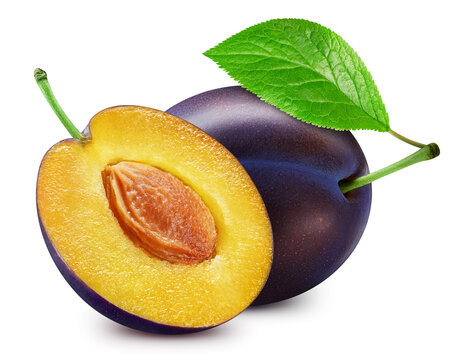 Plum isolated on white background