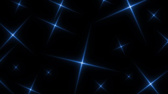 Royal blue  color multiple shinning stars element on loopable black background