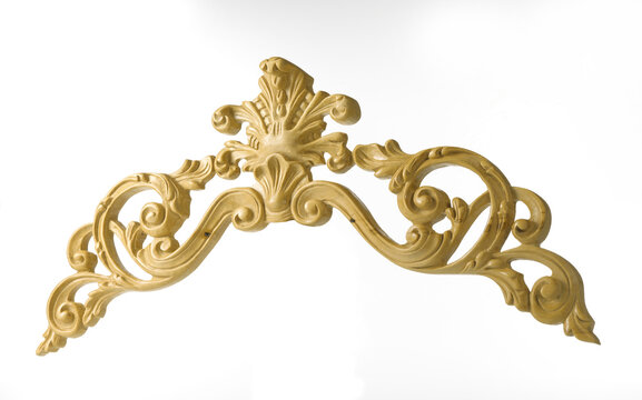 Close up of a wooden decoration, on a white background