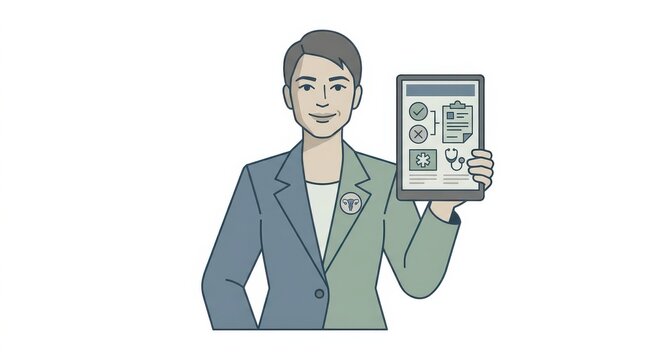 Reproductive Rights: Healthcare advocate presenting informed consent information
