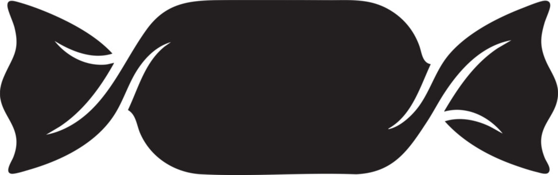 Wrapped candy vector icon flat silhouette