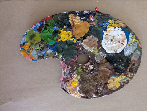 Artist Palette Textured Abstract Paint Colors