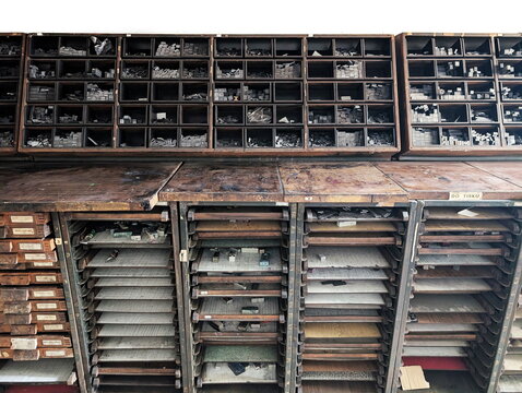 Vintage Letterpress Workshop Movable Type Cases