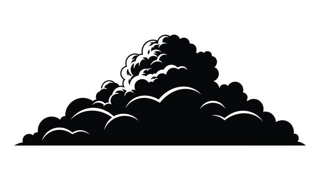 Cumulus Cloud Formation Black And White Silhouette