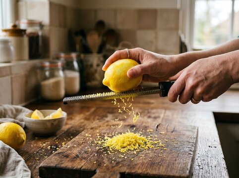 Hand Grating Lemon Zest