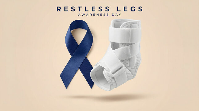 Restless Legs Awareness Day Concept Image, featuring neurological health, sleep awareness, and patient support.