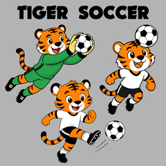 Obraz premium Tiger Soccer Vector