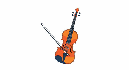 Fototapeta premium A digital illustration of a violin with a bow
