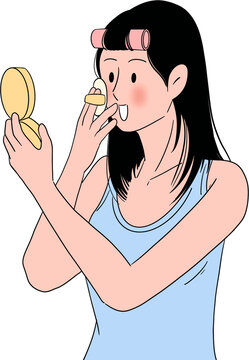 make up 화장하는 여자