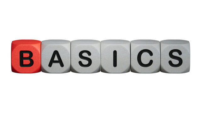 sign with the text BASICS. The content of the lettering has implications for and marketing.Business Concept.Supports PNG files with transparent backgrounds.