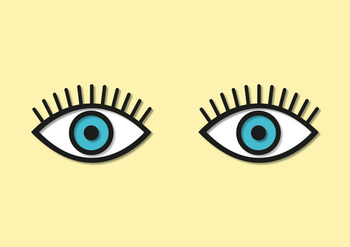 Blue eyes with lashes, illustration