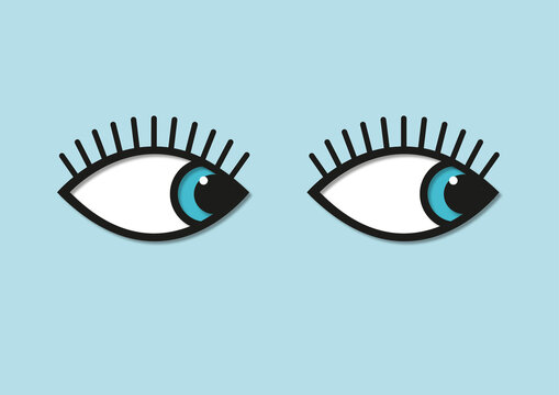 Blue eyes with lashes, illustration