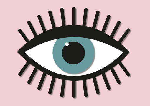 Drooping eyelid, illustration