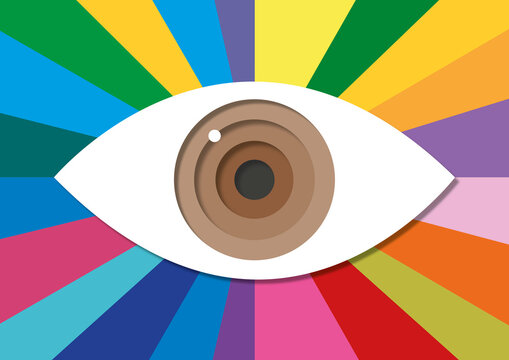 Psychedelic eye, conceptual illustration