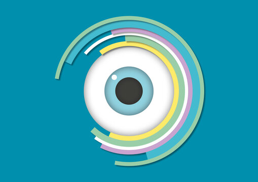 Digital eyeball, conceptual illustration
