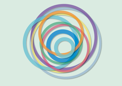 Multicoloured rings, illustration